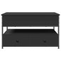 vidaXL Mesa de centro madera de ingeniería y metal negro 85x50x50 cm