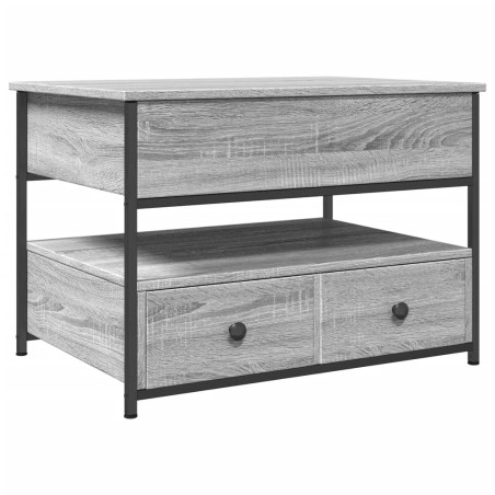 vidaXL Mesa de centro madera ingeniería metal gris Sonoma 70x50x50 cm