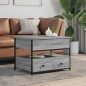 vidaXL Mesa de centro madera ingeniería metal gris Sonoma 70x50x50 cm vidaXL Mesa de centro madera ingeniería metal gris Sonoma 70x50x50 cm