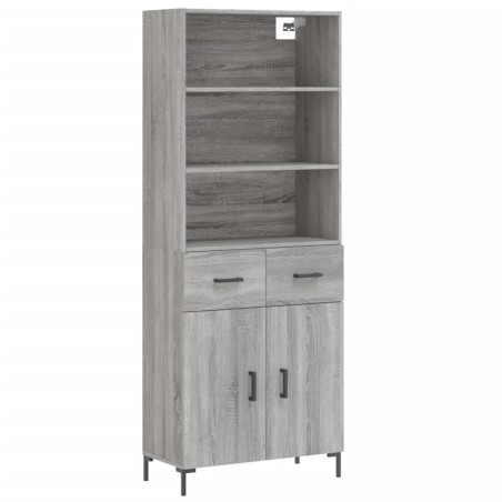 vidaXL Aparador alto madera contrachapada gris sonoma 69,5x34x180 cm