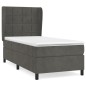 vidaXL Cama box spring con colchón terciopelo gris oscuro 80x200 cm vidaXL Cama box spring con colchón terciopelo gris oscuro 80x200 cm