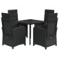 vidaXL Set de muebles jardín 5 pzas con cojines ratán sintético negro vidaXL Set de muebles jardín 5 pzas con cojines ratán sintético negro