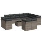 vidaXL Set sofás de jardín con cojines 13 piezas ratán sintético gris vidaXL Set sofás de jardín con cojines 13 piezas ratán sintético gris
