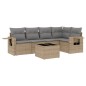 vidaXL Juego de sofás jardín con cojines 6 pzas ratán sintético beige vidaXL Juego de sofás jardín con cojines 6 pzas ratán sintético beige