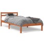 vidaXL Estructura de cama madera maciza pino marrón cera 100x200 cm
