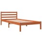 vidaXL Estructura de cama madera maciza pino marrón cera 100x200 cm