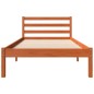 vidaXL Estructura de cama madera maciza pino marrón cera 100x200 cm