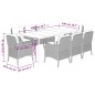 vidaXL Set comedor para jardín 9 pzas y cojines ratán sintético marrón vidaXL Set comedor para jardín 9 pzas y cojines ratán sintético marrón
