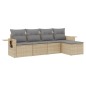 vidaXL Juego de sofás jardín con cojines 5 pzas ratán sintético beige vidaXL Juego de sofás jardín con cojines 5 pzas ratán sintético beige