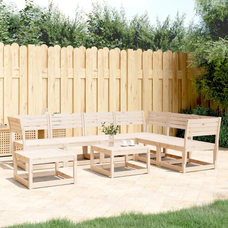 vidaXL Juego de muebles de jardín 7 piezas madera maciza de pino vidaXL Juego de muebles de jardín 7 piezas madera maciza de pino