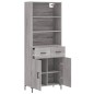vidaXL Aparador alto madera contrachapada gris sonoma 69,5x34x180 cm vidaXL Aparador alto madera contrachapada gris sonoma 69,5x34x180 cm