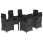 vidaXL Set de comedor de jardín 7 pzas y cojines ratán sintético negro vidaXL Set de comedor de jardín 7 pzas y cojines ratán sintético negro
