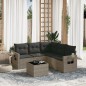 vidaXL Set de muebles de jardín 6 pzas y cojines ratán sintético gris vidaXL Set de muebles de jardín 6 pzas y cojines ratán sintético gris