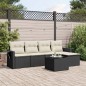 vidaXL Set de sofás de jardín 6 piezas y cojines ratán sintético negro vidaXL Set de sofás de jardín 6 piezas y cojines ratán sintético negro