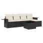 vidaXL Set de sofás de jardín 6 piezas y cojines ratán sintético negro vidaXL Set de sofás de jardín 6 piezas y cojines ratán sintético negro
