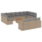 vidaXL Set sofás jardín 14 pzas y cojines ratán sintético beige mezcla vidaXL Set sofás jardín 14 pzas y cojines ratán sintético beige mezcla