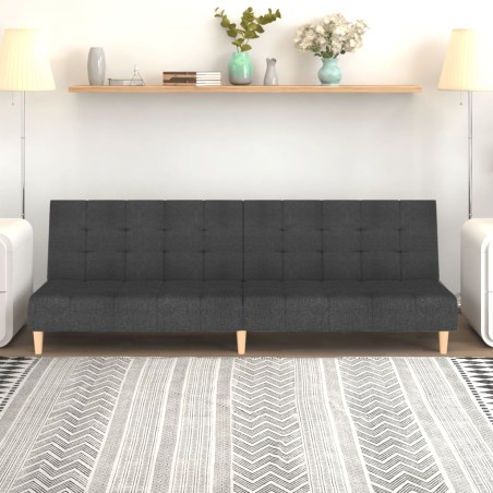 vidaXL Sofá cama de 2 plazas tela gris oscuro