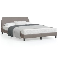 vidaXL Estructura de cama con cabecero de tela gris taupe 120x200 cm