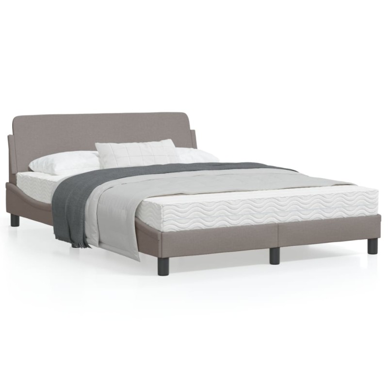 vidaXL Estructura de cama con cabecero de tela gris taupe 120x200 cm vidaXL Estructura de cama con cabecero de tela gris taupe 120x200 cm