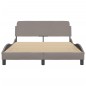 vidaXL Estructura de cama con cabecero de tela gris taupe 140x200 cm vidaXL Estructura de cama con cabecero de tela gris taupe 140x200 cm