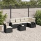vidaXL Set de comedor de jardín 7 pzas y cojines ratán sintético negro vidaXL Set de comedor de jardín 7 pzas y cojines ratán sintético negro