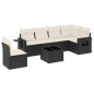 vidaXL Set de comedor de jardín 7 pzas y cojines ratán sintético negro vidaXL Set de comedor de jardín 7 pzas y cojines ratán sintético negro