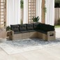 vidaXL Set de muebles de jardín 6 pzas y cojines ratán sintético gris vidaXL Set de muebles de jardín 6 pzas y cojines ratán sintético gris