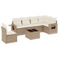 vidaXL Set sofás de jardín 7 piezas y cojines ratán sintético beige vidaXL Set sofás de jardín 7 piezas y cojines ratán sintético beige