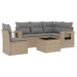 vidaXL Juego de sofás jardín con cojines 6 pzas ratán sintético beige vidaXL Juego de sofás jardín con cojines 6 pzas ratán sintético beige