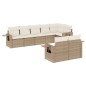 vidaXL Juego de sofás de jardín con cojines beige 8 pzas ratán PE vidaXL Juego de sofás de jardín con cojines beige 8 pzas ratán PE