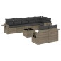 vidaXL Set de muebles de jardín 9 pzas y cojines ratán sintético gris vidaXL Set de muebles de jardín 9 pzas y cojines ratán sintético gris