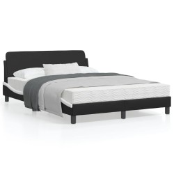 vidaXL Estructura cama cabecero cuero sintético negro blanco 120x200cm