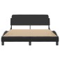 vidaXL Estructura cama cabecero cuero sintético negro blanco 120x200cm