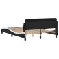 vidaXL Estructura cama cabecero cuero sintético negro blanco 120x200cm