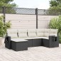 vidaXL Set de sofás de jardín 6 piezas y cojines ratán sintético negro vidaXL Set de sofás de jardín 6 piezas y cojines ratán sintético negro