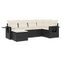 vidaXL Set de sofás de jardín 6 piezas y cojines ratán sintético negro vidaXL Set de sofás de jardín 6 piezas y cojines ratán sintético negro
