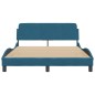 vidaXL Estructura de cama con cabecero terciopelo azul 120x200 cm vidaXL Estructura de cama con cabecero terciopelo azul 120x200 cm