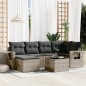 vidaXL Set de sofás de jardín 7 piezas con cojines ratán PE gris vidaXL Set de sofás de jardín 7 piezas con cojines ratán PE gris
