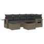 vidaXL Set de sofás de jardín 7 piezas con cojines ratán PE gris vidaXL Set de sofás de jardín 7 piezas con cojines ratán PE gris