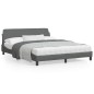 vidaXL Estructura de cama con cabecero tela gris oscuro 160x200 cm vidaXL Estructura de cama con cabecero tela gris oscuro 160x200 cm