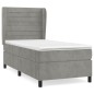 vidaXL Cama box spring con colchón terciopelo gris claro 80x200 cm vidaXL Cama box spring con colchón terciopelo gris claro 80x200 cm