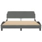 vidaXL Estructura de cama con cabecero tela gris oscuro 160x200 cm vidaXL Estructura de cama con cabecero tela gris oscuro 160x200 cm