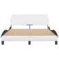 vidaXL Estructura cama cabecero cuero sintético blanco negro 140x200cm vidaXL Estructura cama cabecero cuero sintético blanco negro 140x200cm