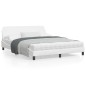 vidaXL Estructura de cama cabecero cuero sintético blanco 160x200 cm vidaXL Estructura de cama cabecero cuero sintético blanco 160x200 cm