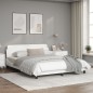 vidaXL Estructura de cama cabecero cuero sintético blanco 160x200 cm vidaXL Estructura de cama cabecero cuero sintético blanco 160x200 cm