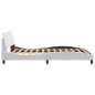 vidaXL Estructura de cama cabecero cuero sintético blanco 160x200 cm vidaXL Estructura de cama cabecero cuero sintético blanco 160x200 cm