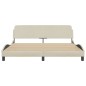 vidaXL Estructura de cama con cabecero de tela color crema 160x200 cm vidaXL Estructura de cama con cabecero de tela color crema 160x200 cm