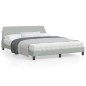 vidaXL Estructura de cama con cabecero terciopelo gris claro 160x200cm