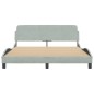 vidaXL Estructura de cama con cabecero terciopelo gris claro 160x200cm