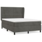 vidaXL Cama box spring con colchón terciopelo gris oscuro 140x190 cm